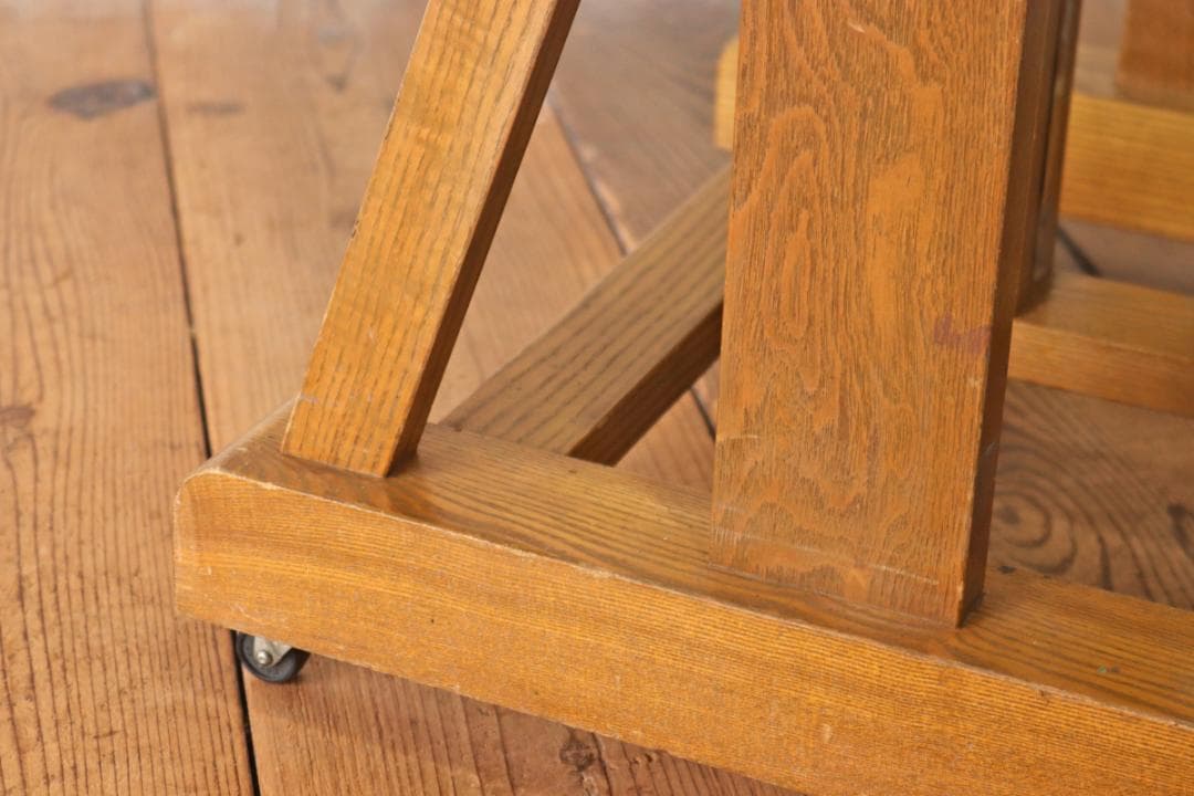 ヴィンテージ 大型 イーゼル 看板立て キャスター 昇降 画架 ディスプレイ