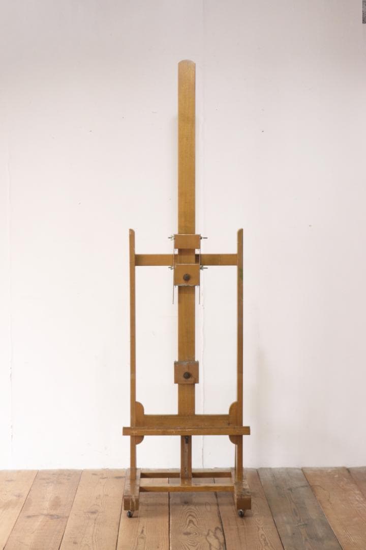 ヴィンテージ 大型 イーゼル 看板立て キャスター 昇降 画架 ディスプレイ