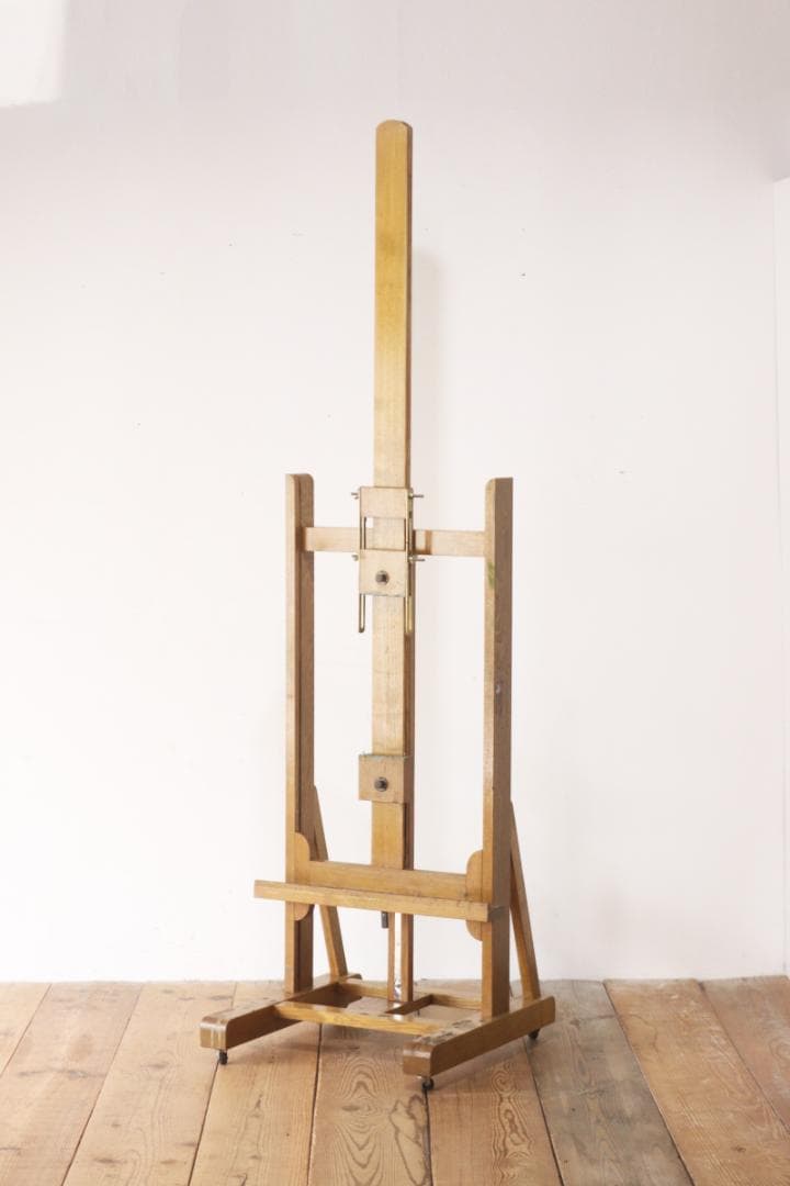 ヴィンテージ 大型 イーゼル 看板立て キャスター 昇降 画架 ディスプレイ