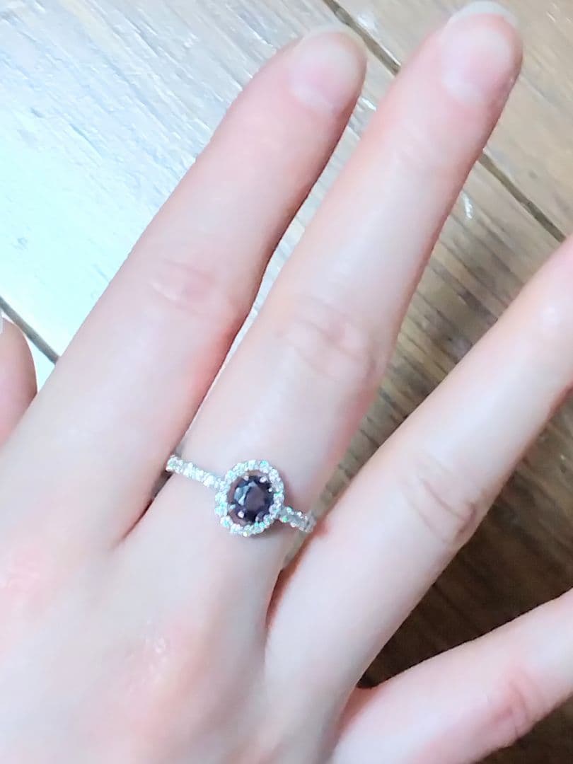 ガーネットチェンジカラーK18WGリング