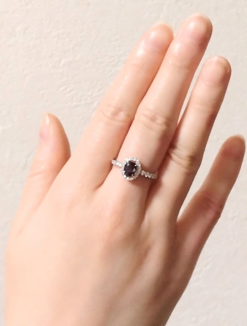 ガーネットチェンジカラーK18WGリング