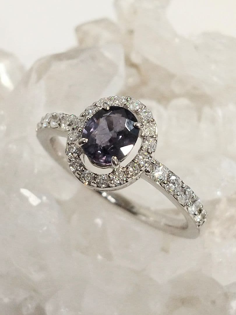 ガーネットチェンジカラーK18WGリング