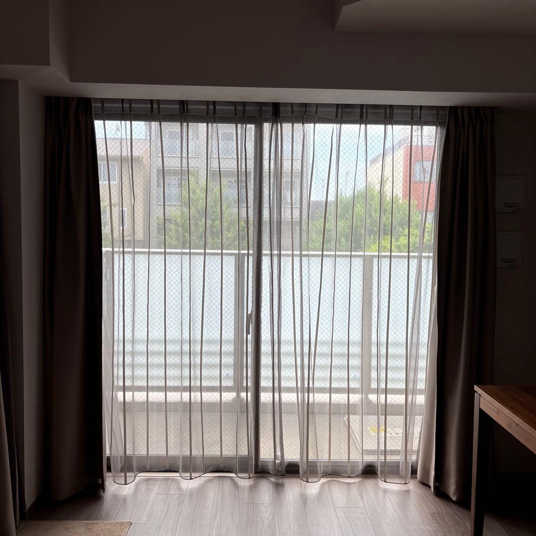 レースカーテン＆遮光ドレープカーテンセット218㎝x198㎝