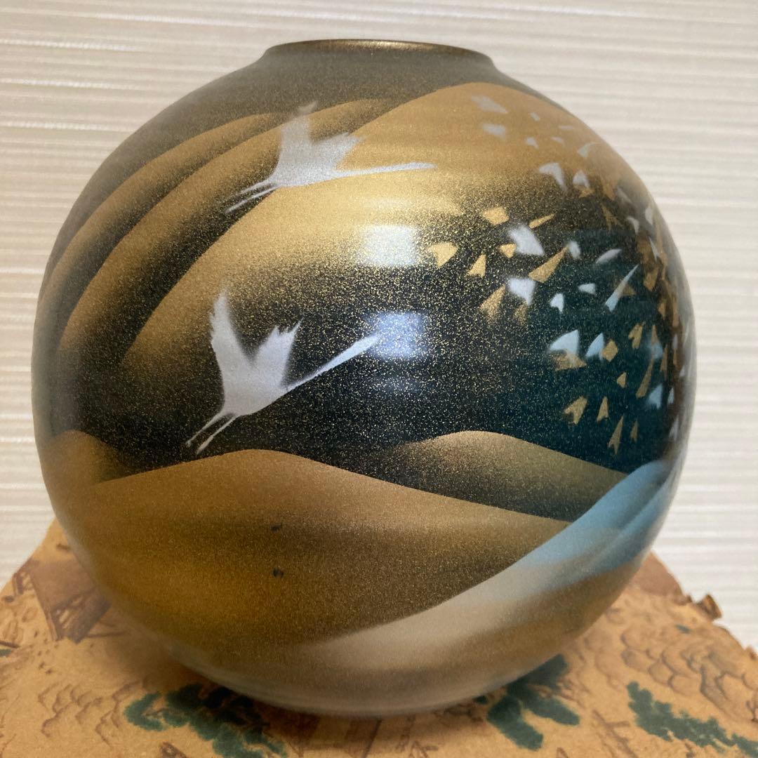 九谷焼花瓶置き物