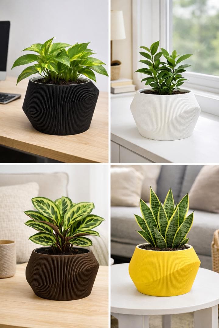 スタイリッシュなプラスチック植木鉢