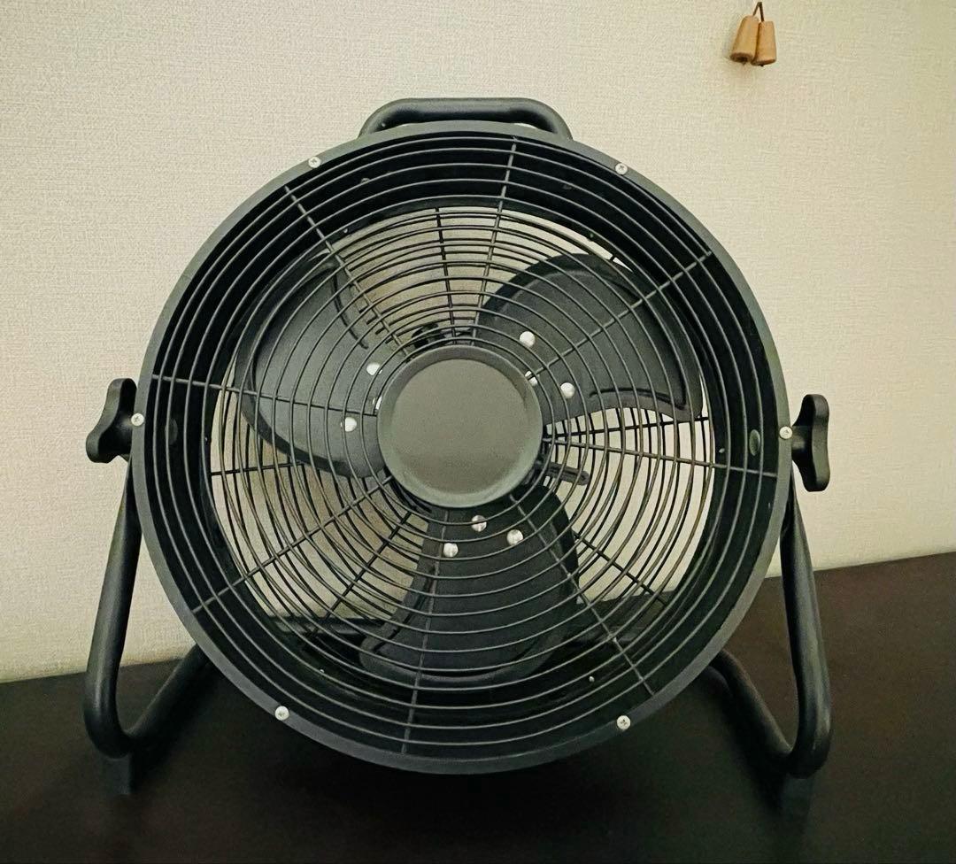 おしゃれ　レトロ　扇風機　サーキュレーター　　充電式　黒　ブラック　ファン