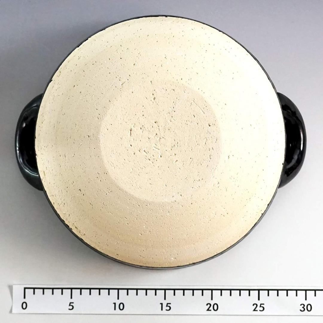 長谷園 ヘルシー蒸し鍋 黒 中 (直火専用) 直火対応 NZW-22