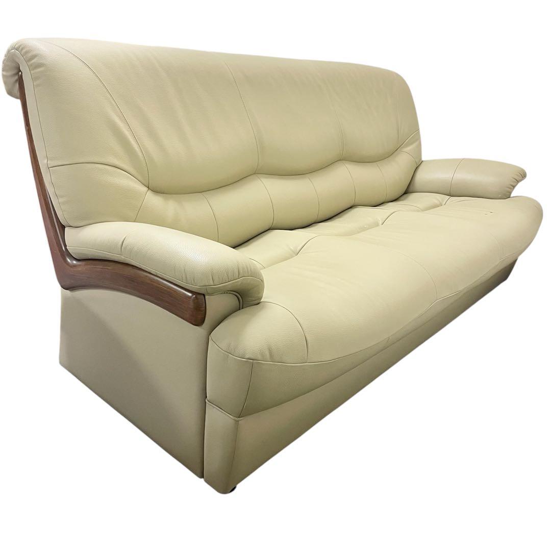 カリモク　チターノ　本革3人掛けソファ　karimoku