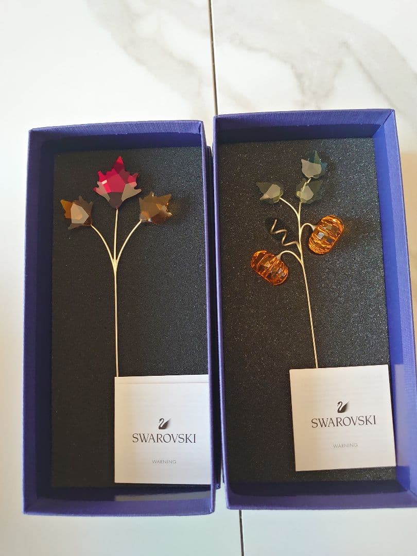 スワロフスキー ガーデンテイルズ　パンプキン　オータムリーフ2個セット