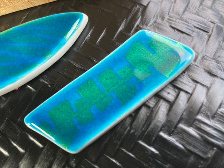 小野珀子　釉裏金彩　遊　箸置き　佐賀県重要無形文化財