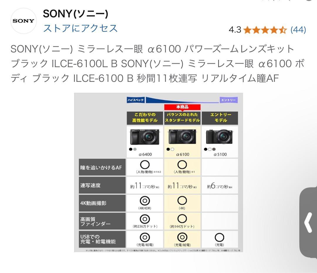 SONYミラーレス一眼 α6100 パワーズームレンズキット ブラック