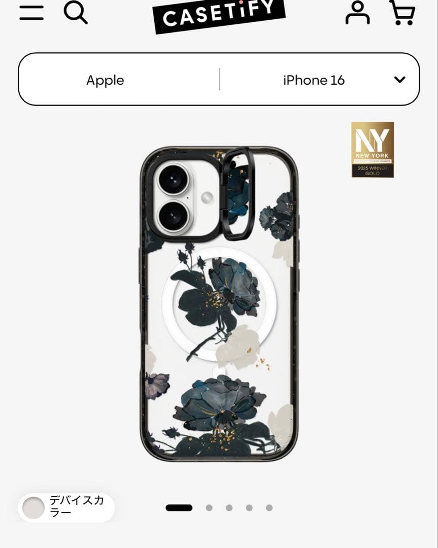 CASETIFY 花柄 iPhone 16用ケース