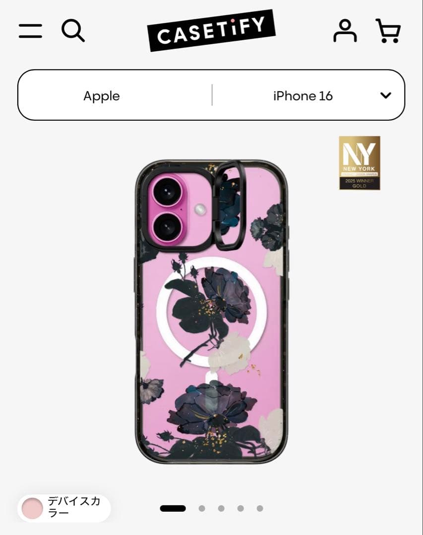 CASETIFY 花柄 iPhone 16用ケース