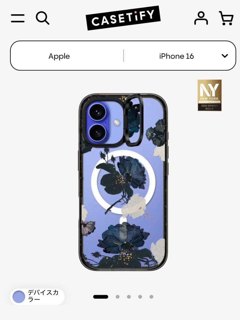 CASETIFY 花柄 iPhone 16用ケース