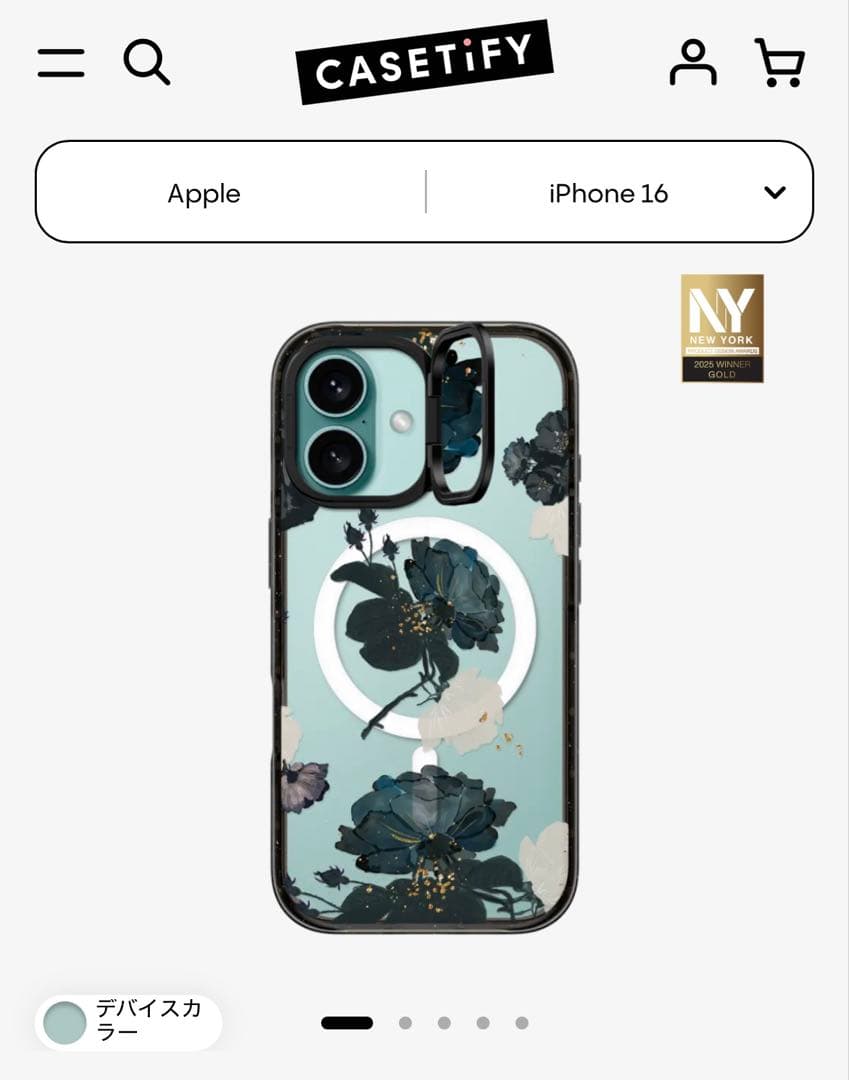 CASETIFY 花柄 iPhone 16用ケース