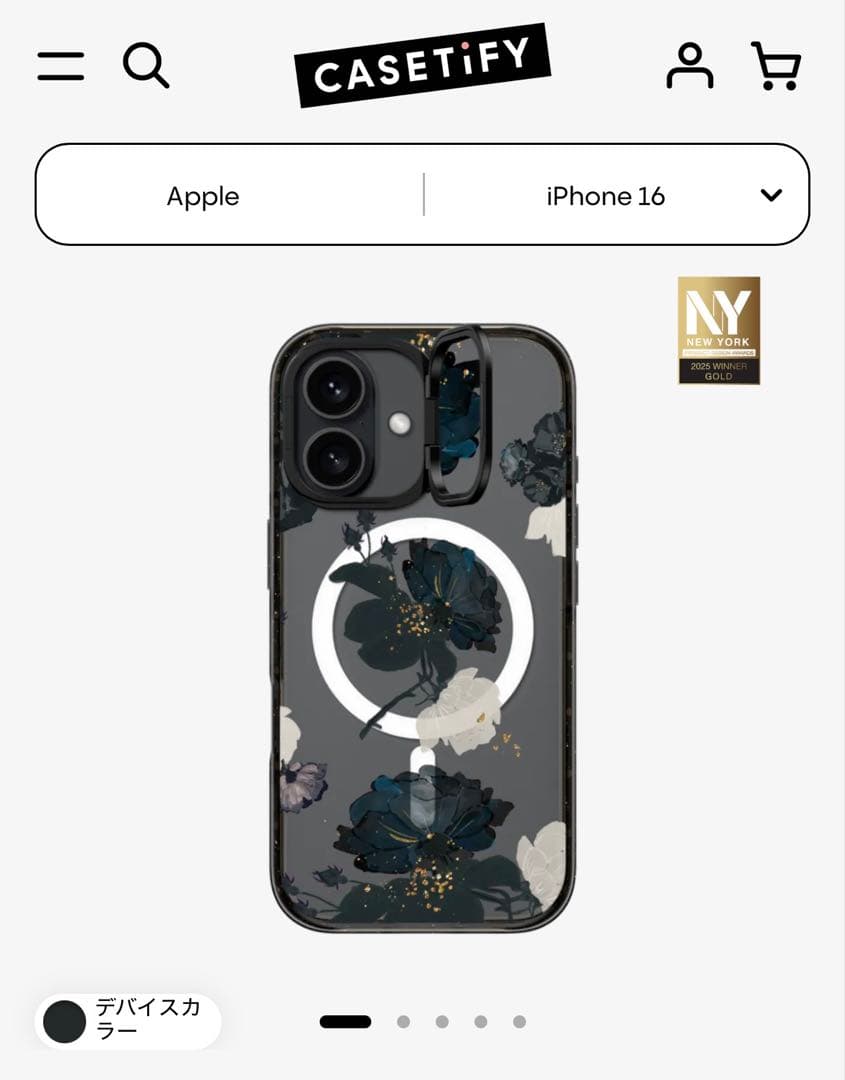CASETIFY 花柄 iPhone 16用ケース