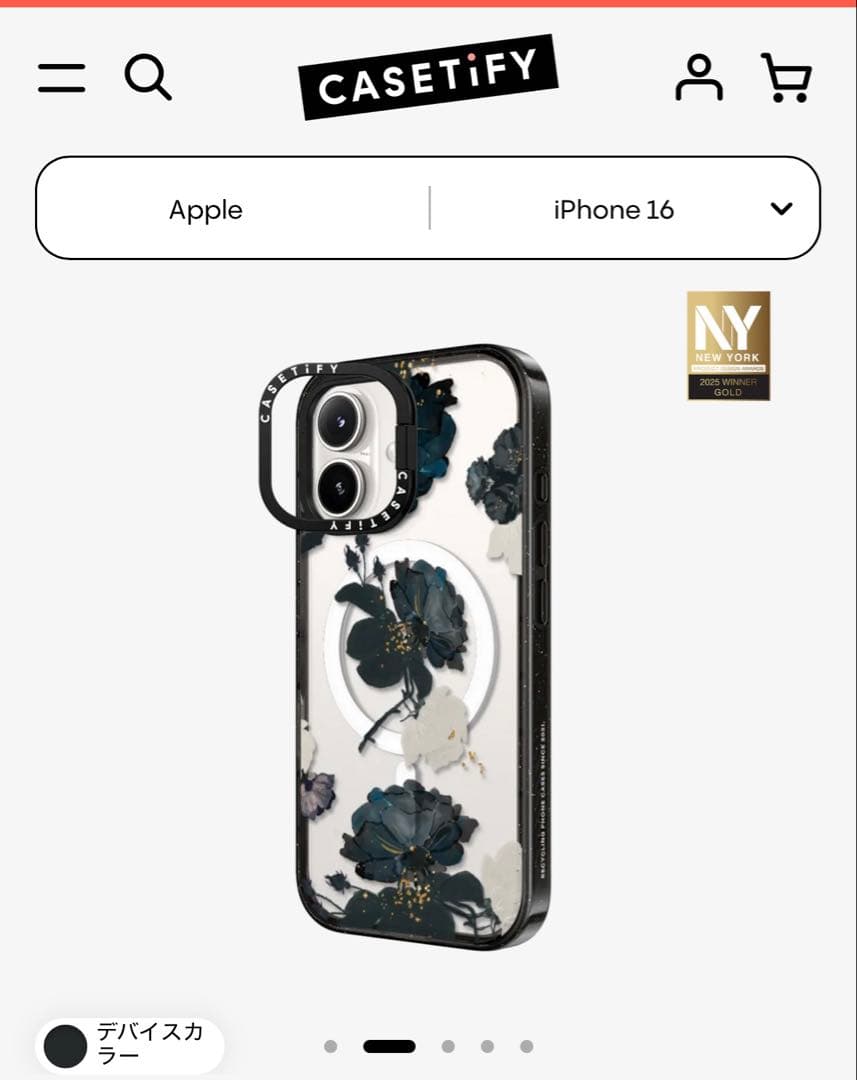 CASETIFY 花柄 iPhone 16用ケース