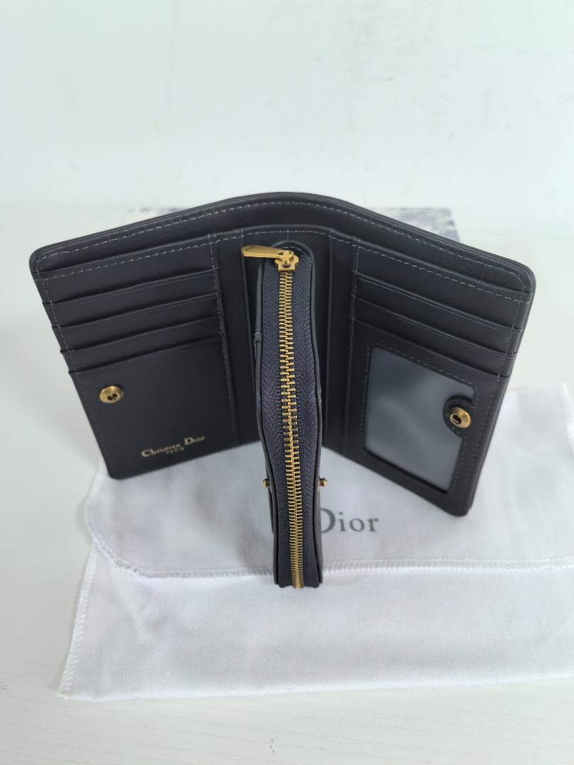 極美品クラシックモノグラム柄 キャンバス×レザー 三つ折り財布カードポケット多め