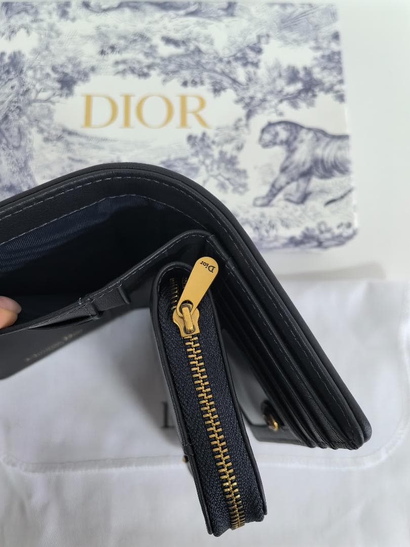 極美品クラシックモノグラム柄 キャンバス×レザー 三つ折り財布カードポケット多め