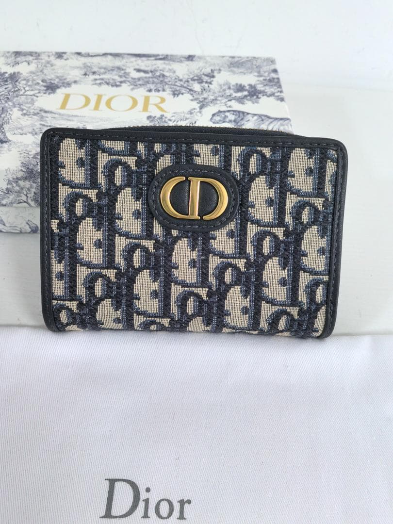 極美品クラシックモノグラム柄 キャンバス×レザー 三つ折り財布カードポケット多め