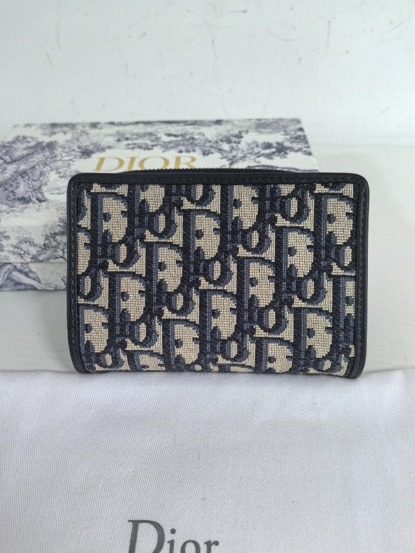 極美品クラシックモノグラム柄 キャンバス×レザー 三つ折り財布カードポケット多め