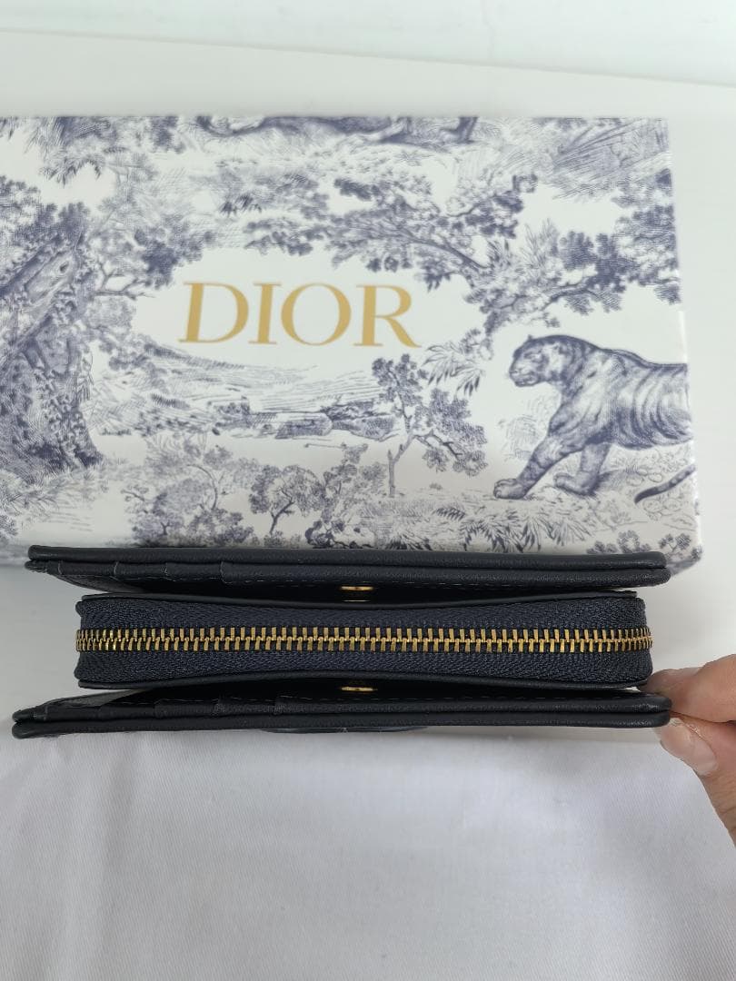 極美品クラシックモノグラム柄 キャンバス×レザー 三つ折り財布カードポケット多め