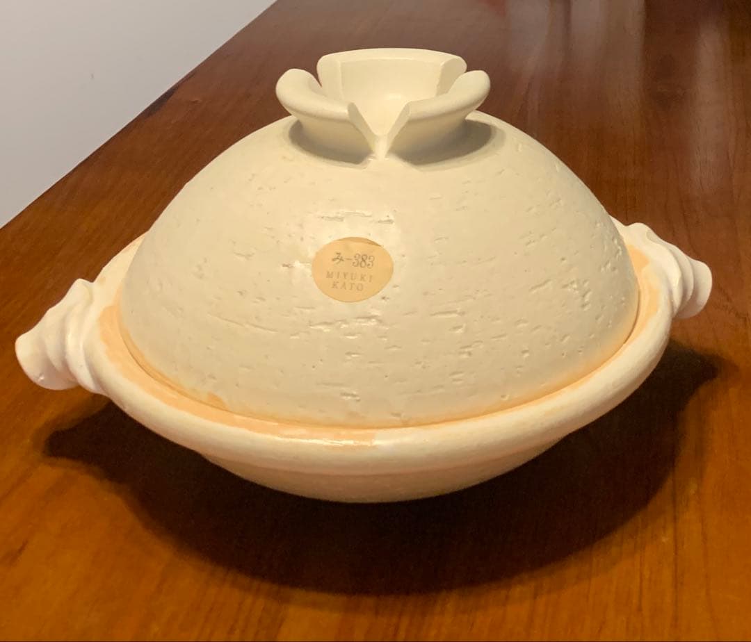 MIYUKI KATO 土鍋風 両手鍋デザイン ふた付き陶器鍋（1〜2人用）