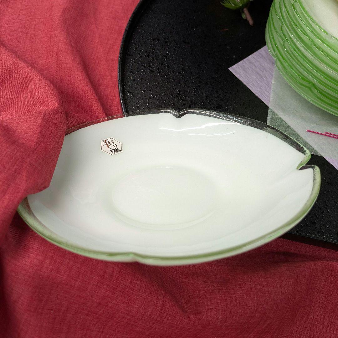 ☘️ 10枚☘️ びいどろ工房　デザート皿　取り皿　江戸硝子　四葉のクローバー