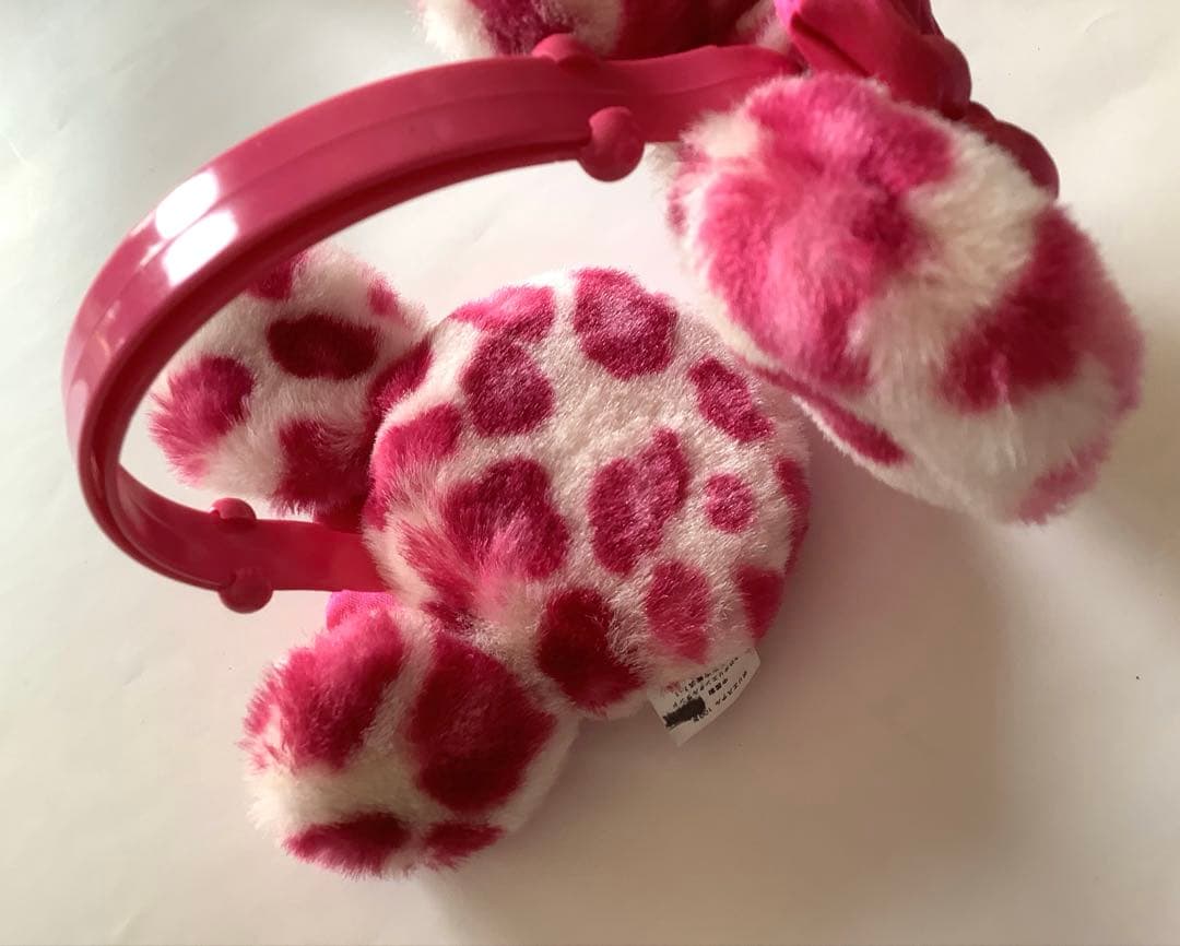 ディズニー ミニー ミニーちゃん 耳あて ヒョウ柄 イヤーマフ 耳当て ピンク