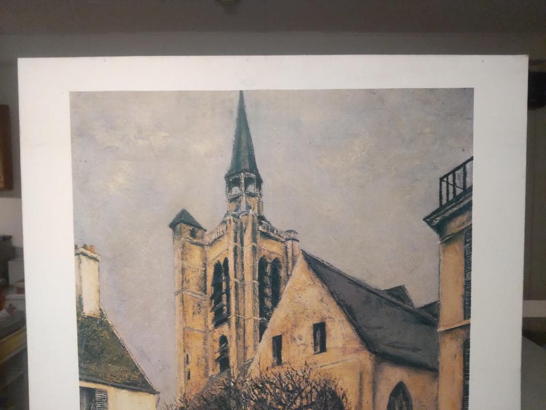 非売品★1979年 モーリスユトリロ 展示会 ラ・フェール風景 木製 パネル