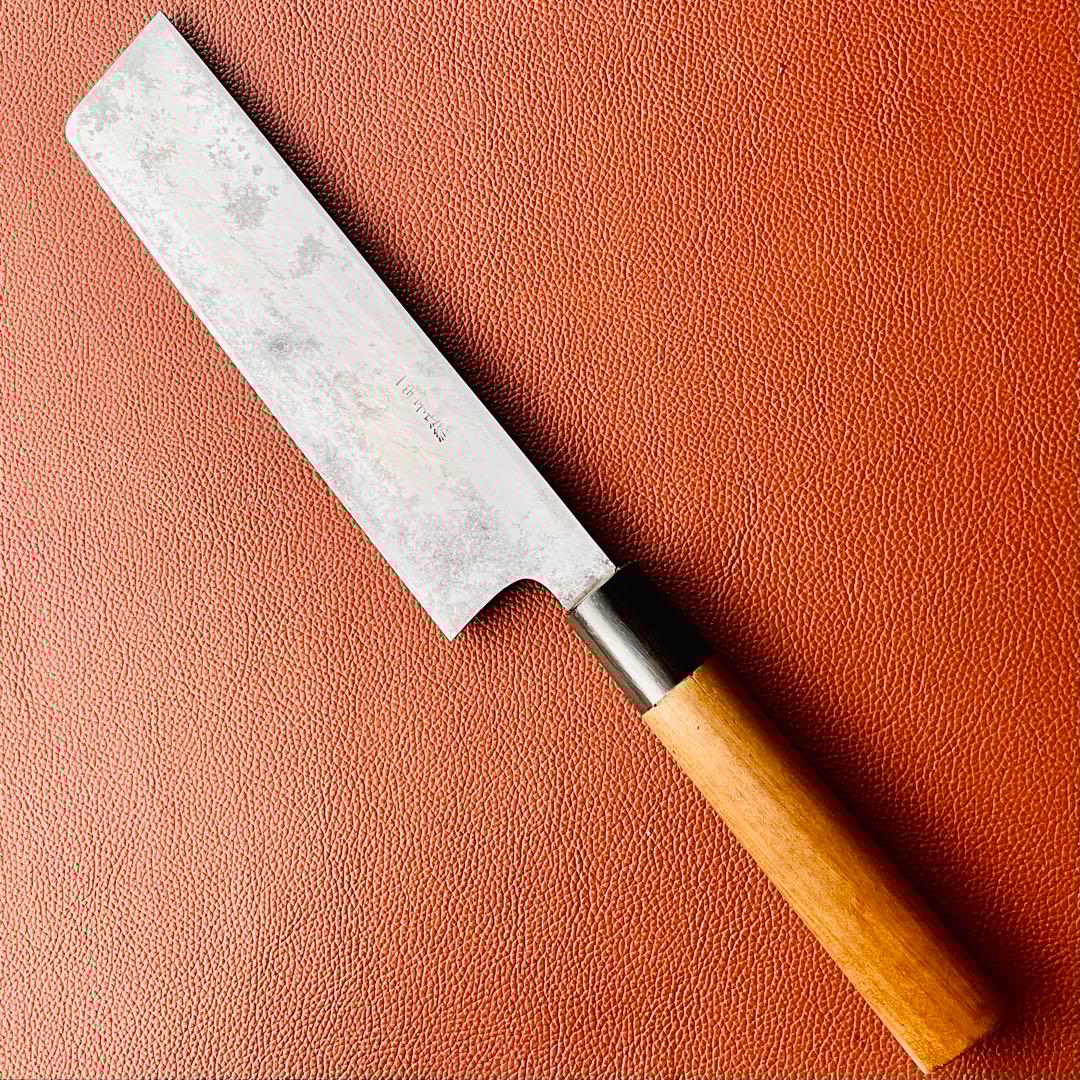 一竿子忠綱　薄刃包丁　刃渡り　180mm　手研ぎ済み