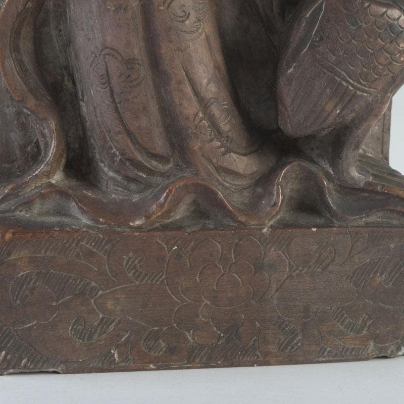 中国　玉石寿山石彫刻　観音像　仏像　置物　V　A77