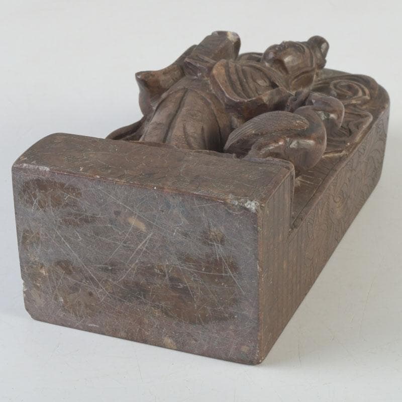 中国　玉石寿山石彫刻　観音像　仏像　置物　V　A77