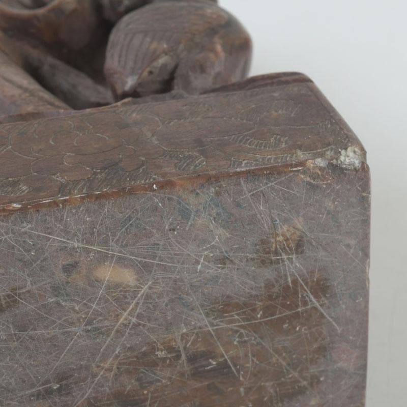 中国　玉石寿山石彫刻　観音像　仏像　置物　V　A77