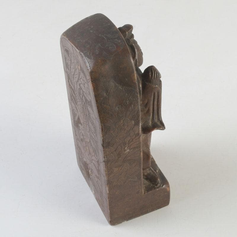 中国　玉石寿山石彫刻　観音像　仏像　置物　V　A77