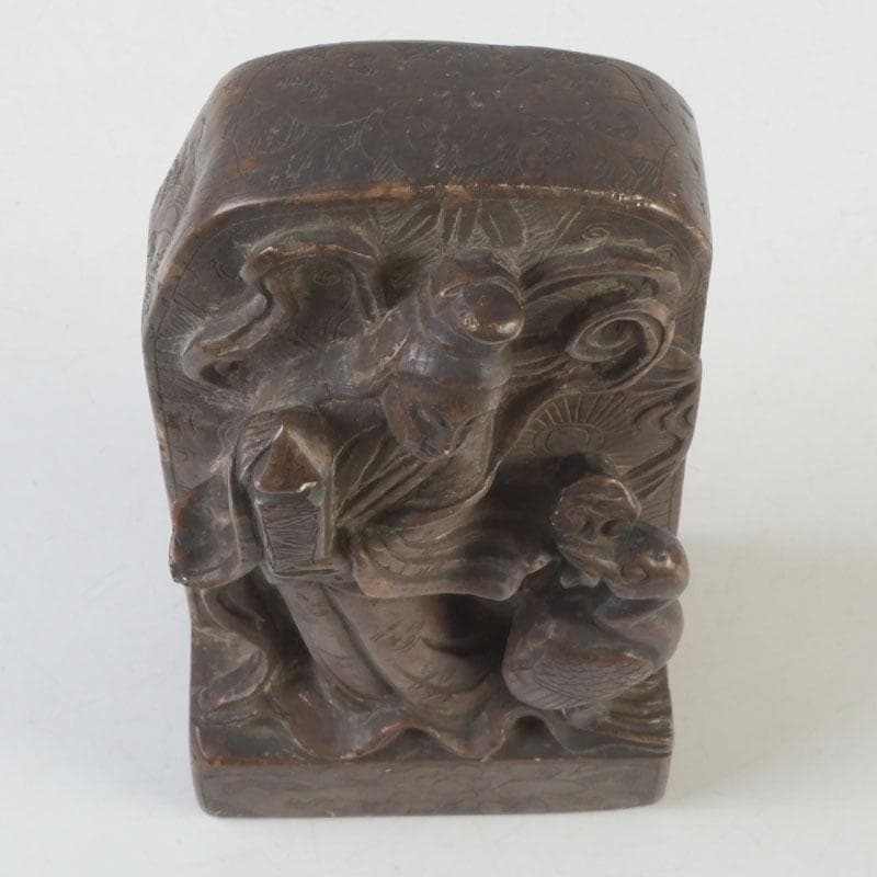 中国　玉石寿山石彫刻　観音像　仏像　置物　V　A77