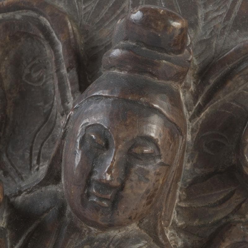 中国　玉石寿山石彫刻　観音像　仏像　置物　V　A77