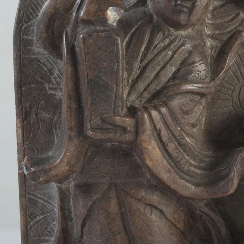 中国　玉石寿山石彫刻　観音像　仏像　置物　V　A77