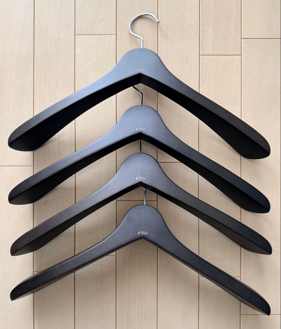 ナカタハンガー ジャケットハンガー 4本 スモークブラウン