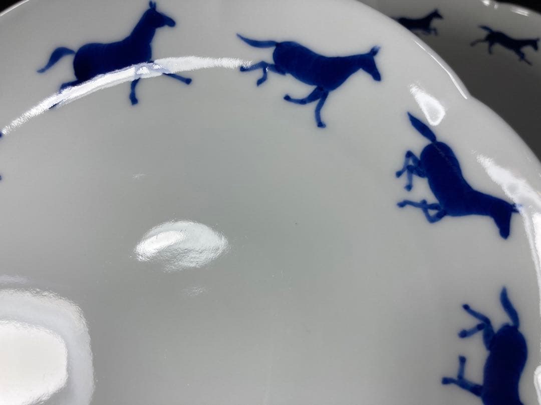 李荘窯　RISO UMAKUYUKU HANAプレートセット　3枚　馬