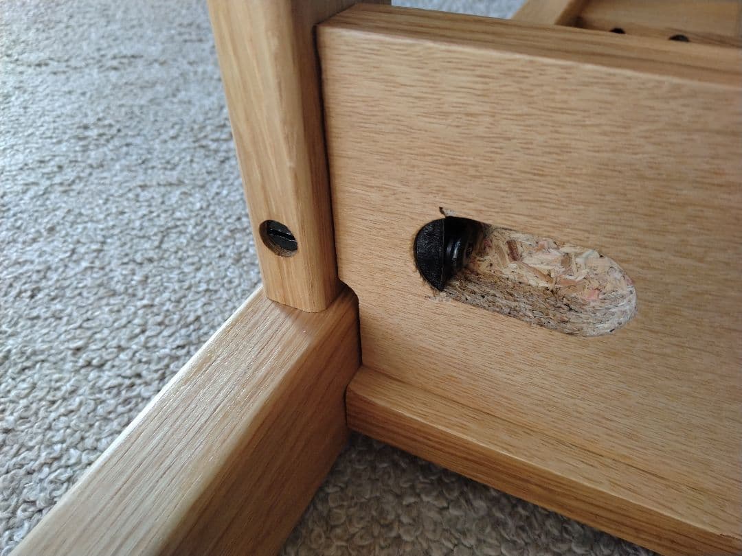 【totoro】MUJI/無印良品 オーク無垢材デスク110cm引出足元棚