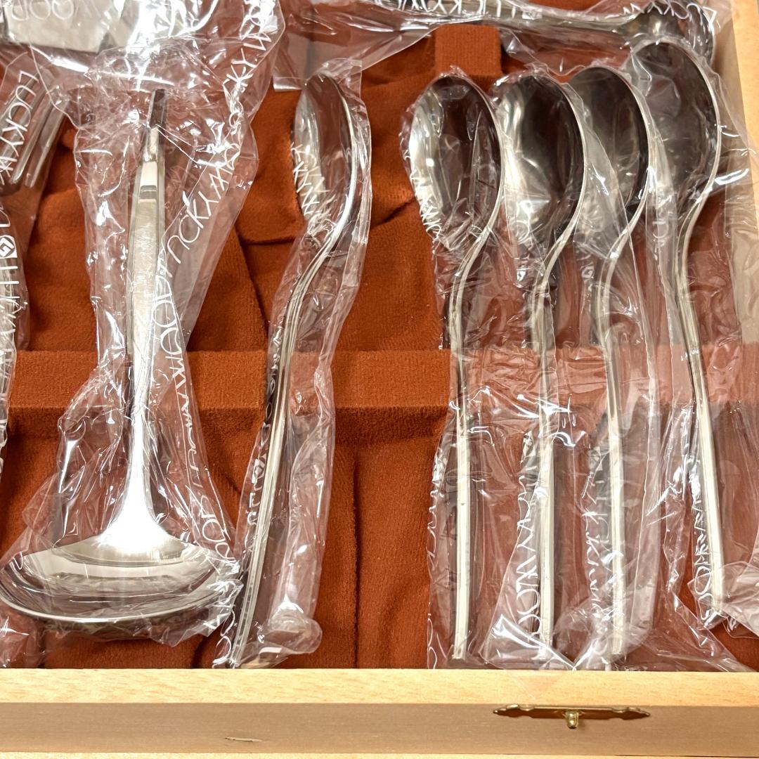 【新品・未使用品】ラッキーウッド カトラリーセット 50pc 5客用
