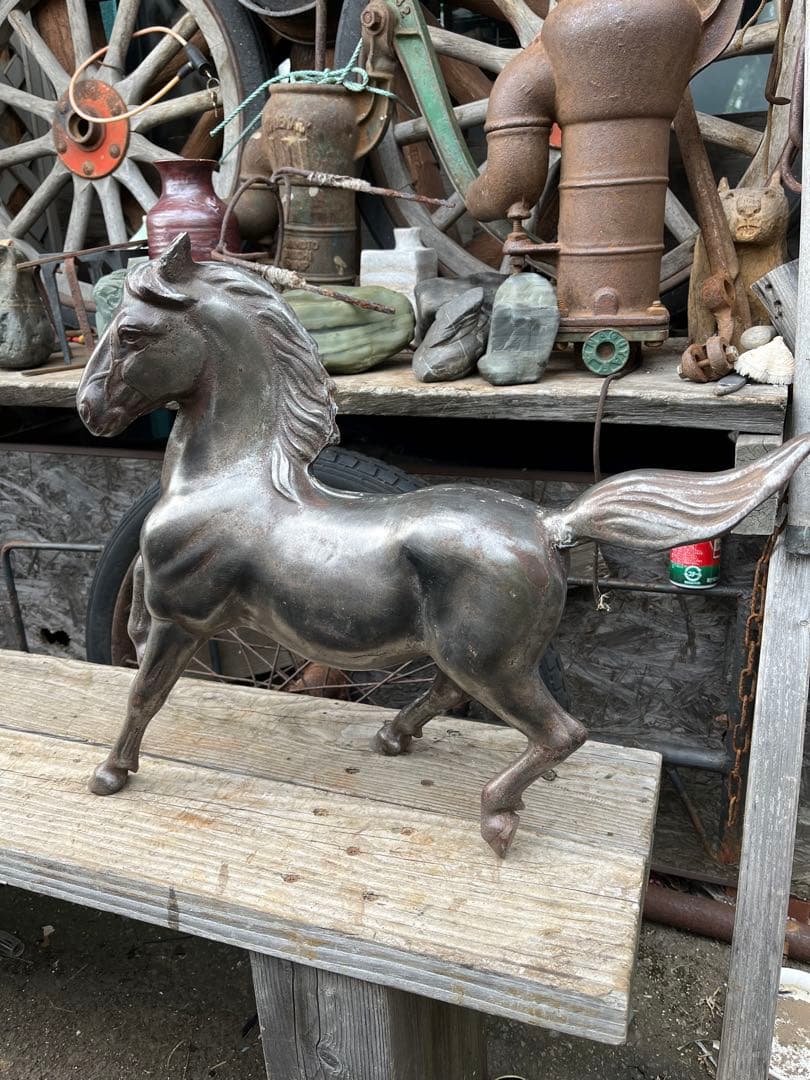 鉄製馬、鉄製馬の置物、約60センチ、鉄製 駿馬 、金属工芸