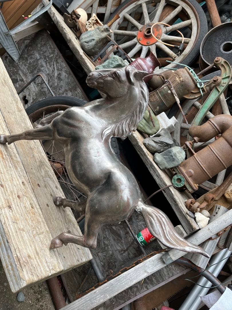 鉄製馬、鉄製馬の置物、約60センチ、鉄製 駿馬 、金属工芸