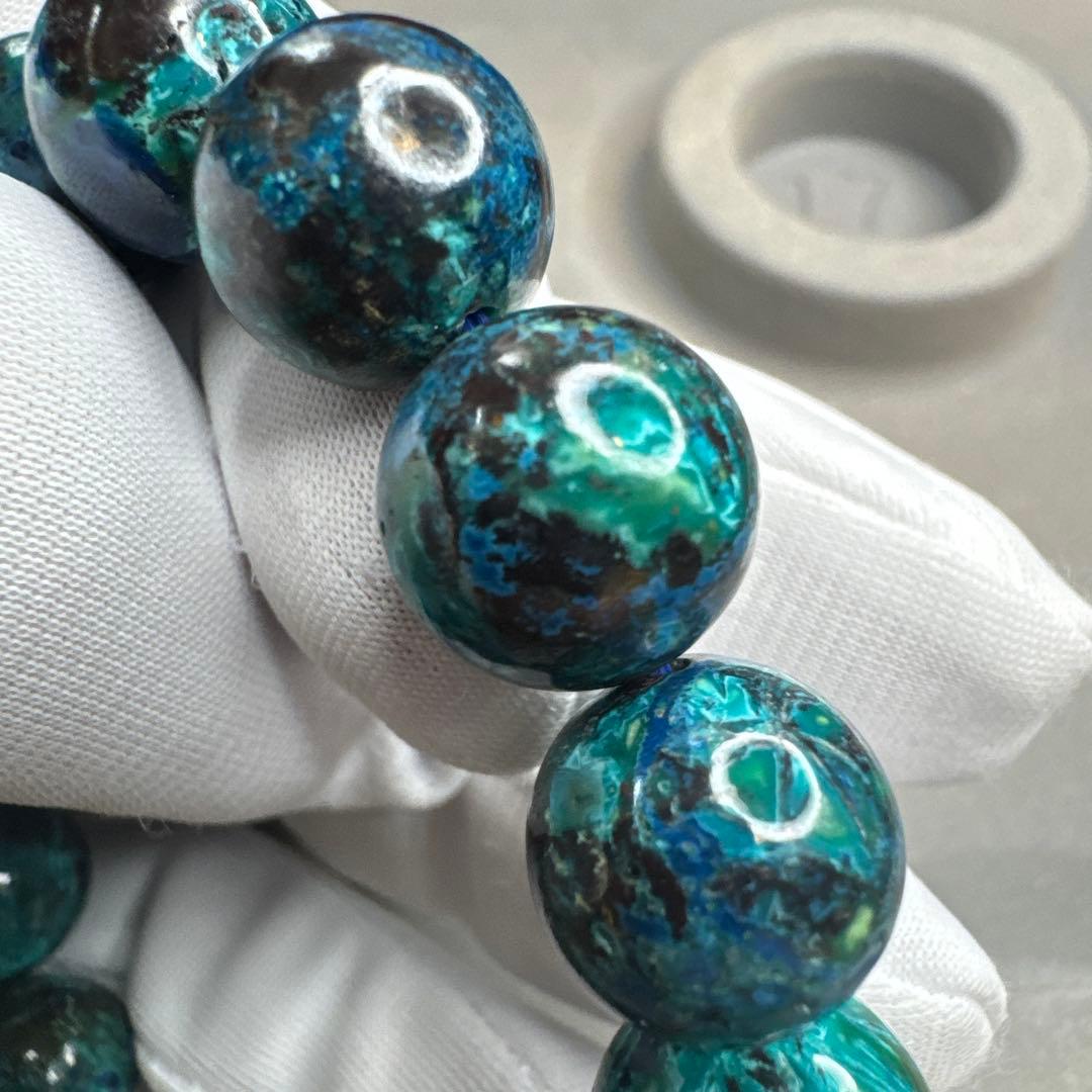 【値下げ中】【高品質】クリソコラ　ブレスレット　12.9mm