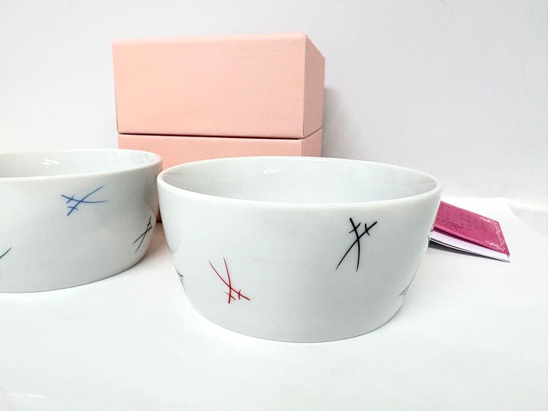 MEISSEN マイセン 剣マーク カラフル ペア ディッシュ 37192