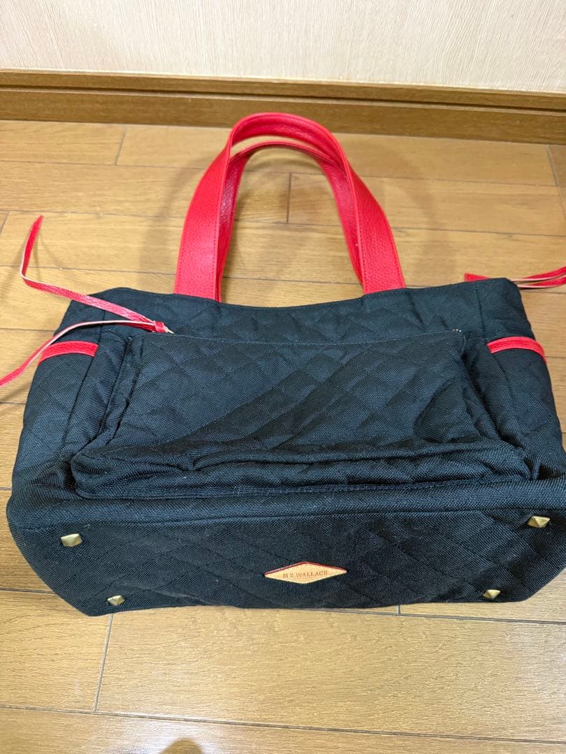 MZ. Wallace エムジーウォレス　キルティング黒赤 トート