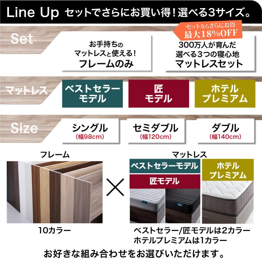 最安値！マットレスなし セミダブルベッド 収納 コンセント 送料込み！ 29