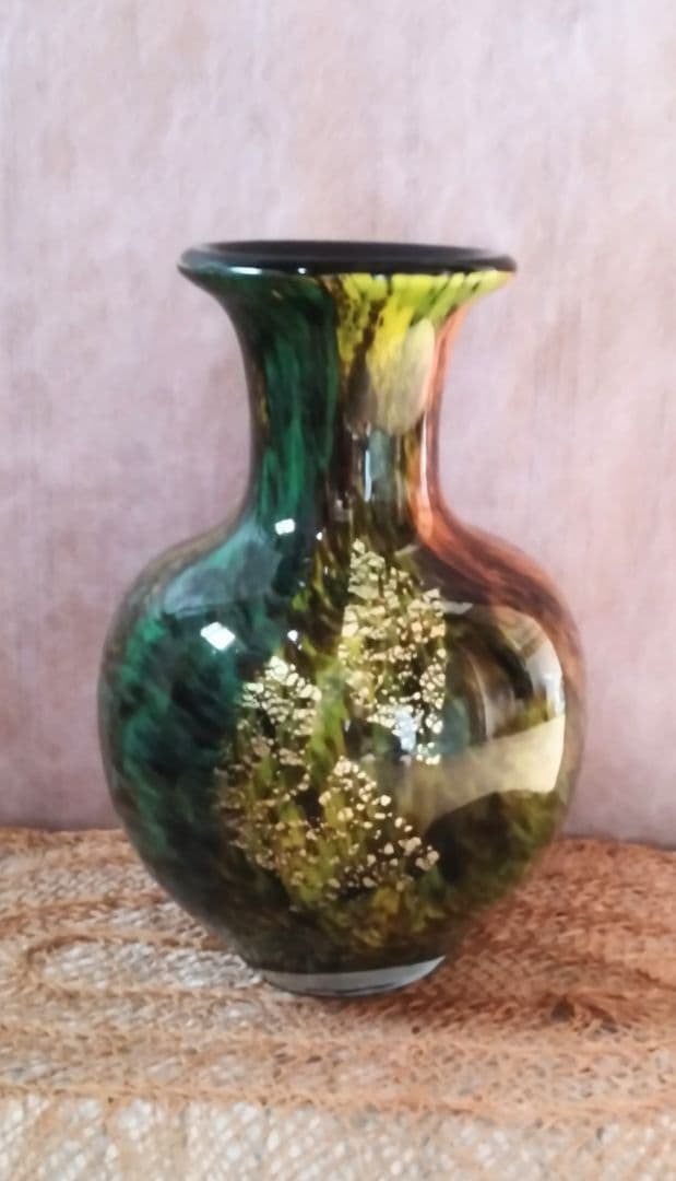 ❴♦期間限定11月6日迄大特価カメイ花瓶・金粉入りインテリア❨新品❩★1点物★