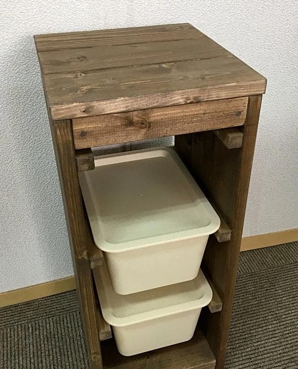 【サイズオーダー可】【引取可能】3段収納棚 キッチン収納 おもちゃ収納UN/UN